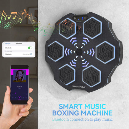 Music Boxing Machine, Smart Bluetooth Boxing Machine Wall Mounted with 9 Speeds