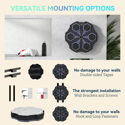 Music Boxing Machine, Smart Bluetooth Boxing Machine Wall Mounted with 9 Speeds