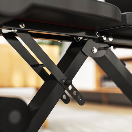 Foldable Weight Bench, Adjustable Incline Flat Bench Press with 6-Level Backrest, 4-Level Seat, Leg Extension for Home Gym Workout Full Body Strength Training