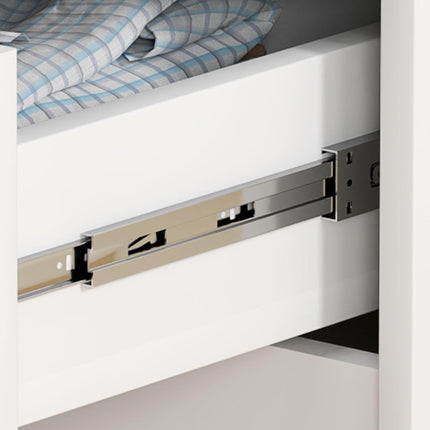 Chest of Four High Gloss Drawers with Curved Handles - White