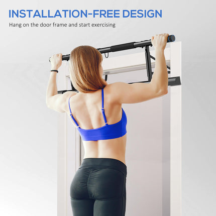 Pull-Up Bar, No-Drilling Chin-Up Bar, Push-Up Stand with Resistance Bands, Padde