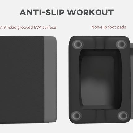Adjustable Fitness Stepper with Non-Slip Surface 3 Height Levels for Home Gym - Grey