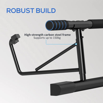 Pull-Up Bar Doorway with Resistance Bands and Padded Handles - Blue