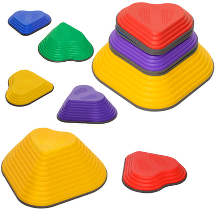 6PC Heart-Shaped Kids Stepping Stones for Balance & Motor Skills - Multicoloured