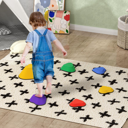 6PC Heart-Shaped Kids Stepping Stones for Balance & Motor Skills - Multicoloured