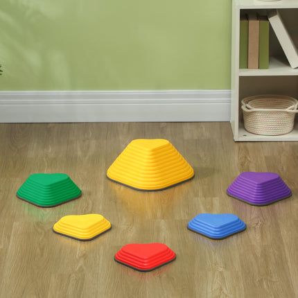 6PC Heart-Shaped Kids Stepping Stones for Balance & Motor Skills - Multicoloured