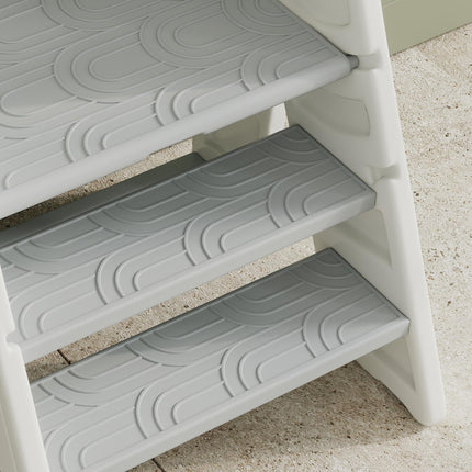 Adjustable Foldable Toddler Tower Step Stool with Non-Slip Surface - Grey