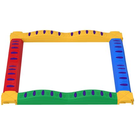 12PC Kids Balance Beam Stepping Stones with Non-Slip Pads - Multicoloured