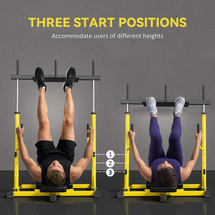 Vertical Leg Press Machine with Adjustable Leg, Back and Head Positions, 1" Standard Plate Compatible, Yellow