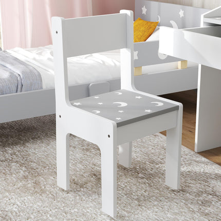 Children Study Table and Chair, Kids Desk and Chair Set with Storage, Pull-Out Desk And Chair Set With Storage Pull Out D