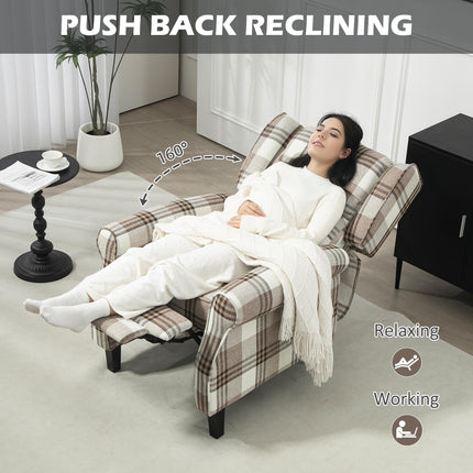 160° Reclining Armchair with Footrest - Brown