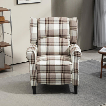 160° Reclining Armchair with Footrest - Brown