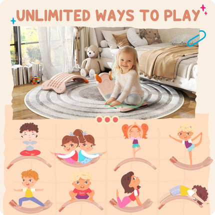 Kids Balance Board for Balance Training & Sensory Play - Pink