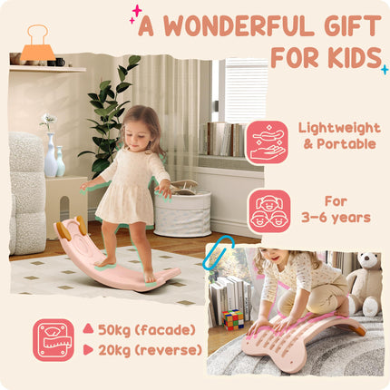 Kids Balance Board for Balance Training & Sensory Play - Pink