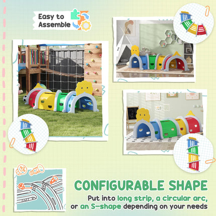 Kids Play Tunnel for Ages 3-6 with Lion Design, Indoor & Outdoor - Multicolour
