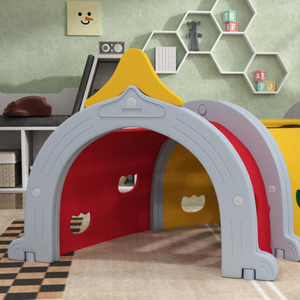 Kids Play Tunnel for Ages 3-6 with Lion Design, Indoor & Outdoor - Multicolour