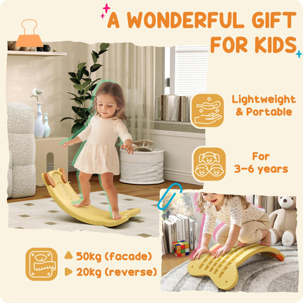 Kids Balance Board for Training & Sensory Play - Yellow