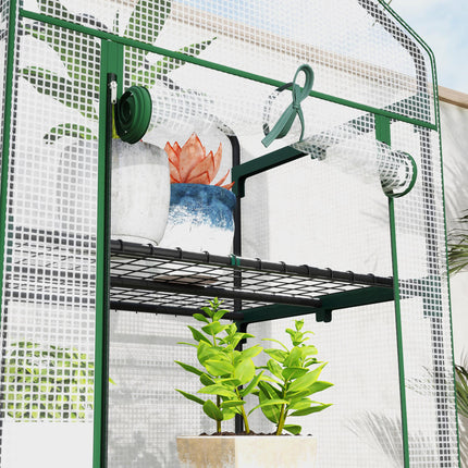 193cm Five Shelf Mini Greenhouse With PE Cover - White