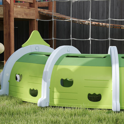 Crocodile Design Kids Play Tunnel for Ages 3-6 Crawl and Climb - Green