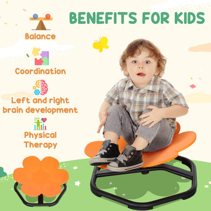Sensory Spinning Chair for Autism Kids with Non-Slip Base - Orange