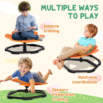 Sensory Spinning Chair for Autism Kids with Non-Slip Base - Orange