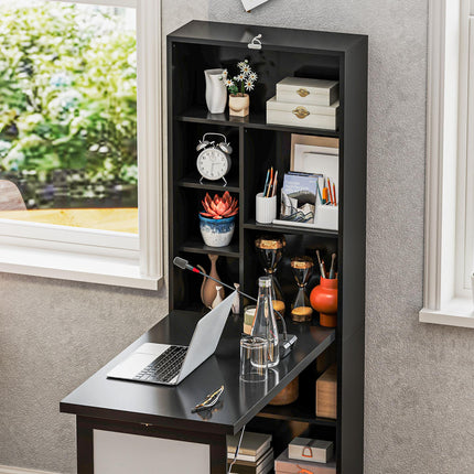 Three-Part Work Desk with Storage and Writing Board - Black