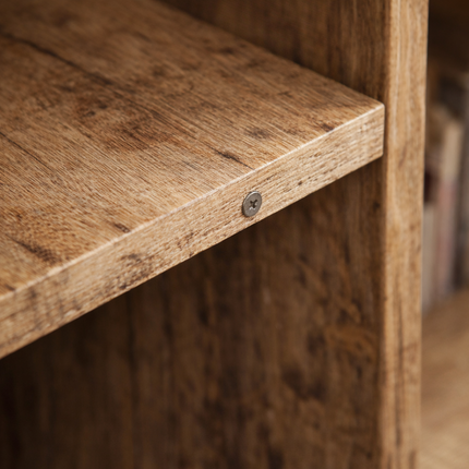 Folding Desk with Blackboard and Side Shelf Multi-function Workstation - Rustic Brown