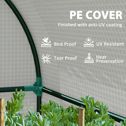 Two-Room 94 x 185cm Mini Greenhouse with Steel Frame - White