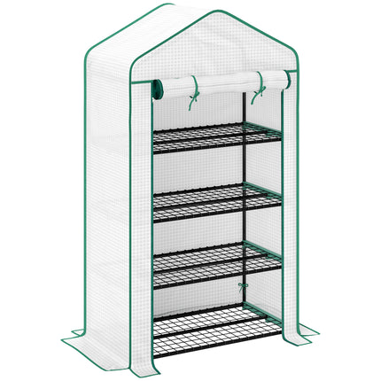 Four-Tier Mini Greenhouse, with Reinforced Plastic Cover