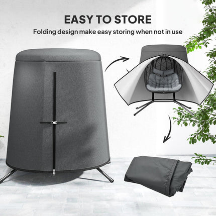 Egg Chair Protective Cover Weather Resistant Oxford Fabric - Grey