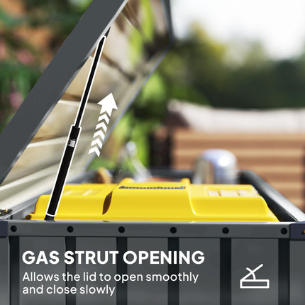 400L Galvanised Steel Garden Storage Box - Dark Grey