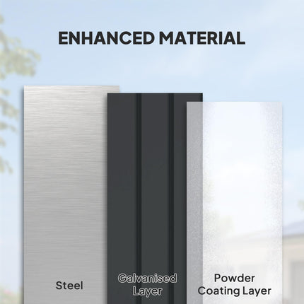 400L Galvanised Steel Garden Storage Box - Dark Grey