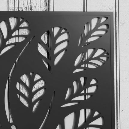 Outdoor Metal Planter with Back Trellis 61x23x113cm - Black
