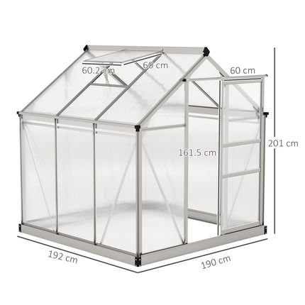 6 x 6ft Polycarbonate Greenhouse - Clear