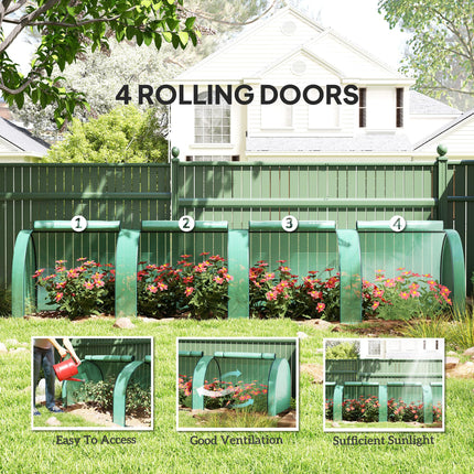 395  x 100 cm Low Tunnel Greenhouse - Green