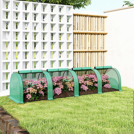 395  x 100 cm Low Tunnel Greenhouse - Green