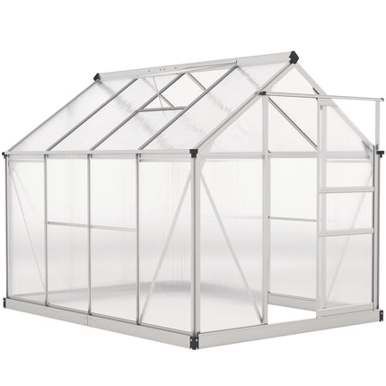 6 x 8ft Walk-In Greenhouse, with Sliding Door - Clear
