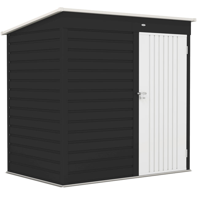 6 x 4ft Metal Garden Storage Shed with Lockable Door - Dark Grey