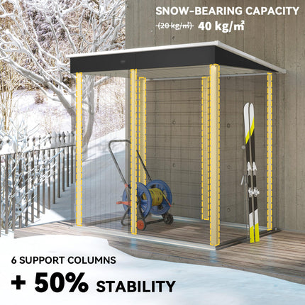 6 x 4ft Metal Garden Storage Shed with Lockable Door - Dark Grey