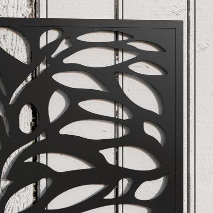 Outdoor Metal Planter, with Back Trellis - Black