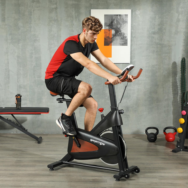 Quiet Stationary Exercise Bike with Adjustable Resistance, Seat, Black