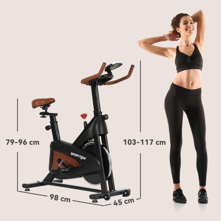 Quiet Stationary Exercise Bike with Adjustable Resistance, Seat, Black
