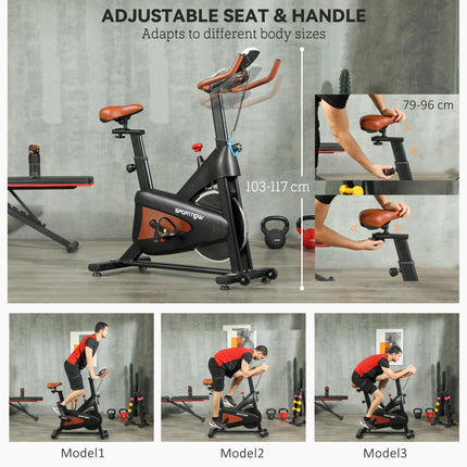 Quiet Stationary Exercise Bike with Adjustable Resistance, Seat, Black