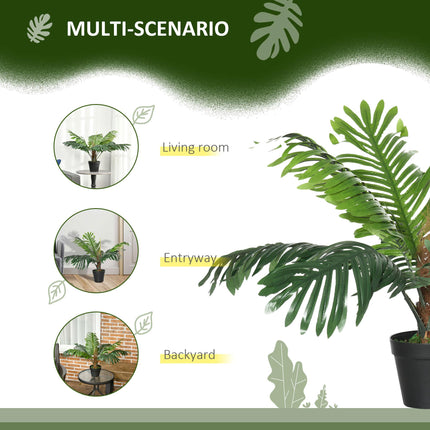2 Pack 60cm Artificial Palm Tree Decorative Plant with Nursery Pot for Indoor Outdoor Décor - Green