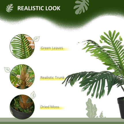 2 Pack 60cm Artificial Palm Tree Decorative Plant with Nursery Pot for Indoor Outdoor Décor - Green