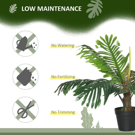 2 Pack 60cm Artificial Palm Tree Decorative Plant with Nursery Pot for Indoor Outdoor Décor - Green