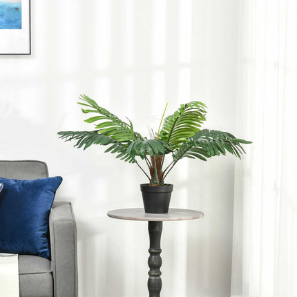 2 Pack 60cm Artificial Palm Tree Decorative Plant with Nursery Pot for Indoor Outdoor Décor - Green