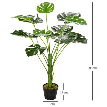 2 Pack Decorative Artificial Monstera Plants in Pot Fake Plants for Home Indoor