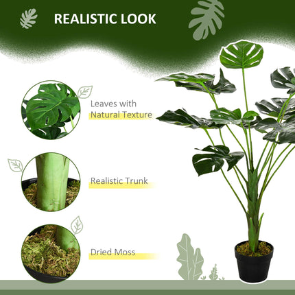 2 Pack Decorative Artificial Monstera Plants in Pot Fake Plants for Home Indoor