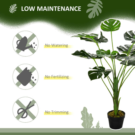 2 Pack Decorative Artificial Monstera Plants in Pot Fake Plants for Home Indoor